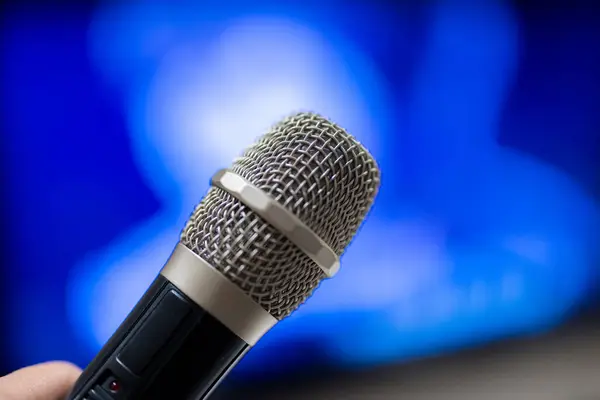 Karaoke Odasında Mikrofon — Stok fotoğraf