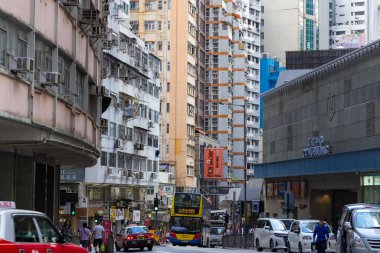 Hong Kong - 20 Haziran 2023: Wanchai bölgesindeki Hong Kong şehri