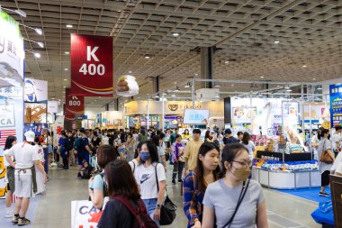 Taipei, Tayvan - 12 Temmuz 2023: The Pet Show için Taipei Nangang sergi merkezi