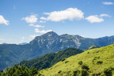 Tayvan 'daki Hehuanshan dağında yürüyüş yolu.