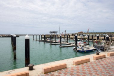 Taoyuan, Tayvan - 27 Ağustos 2023: Tayvan 'ın Taoyuan kentindeki Zhuwei Balık Limanı