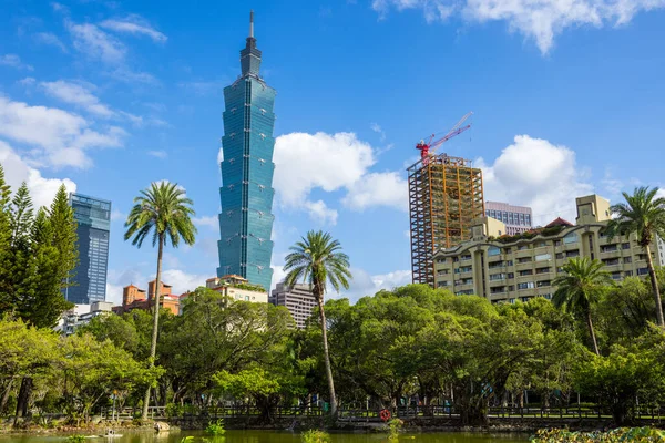 Taipei Taiwan Oktober 2023 Taipei 101 Toren Sun Yat Sen — Stockfoto