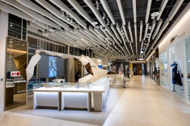 Taipei, Tayvan - 05 Ekim 2023: Taipei şehrinin Dazhi bölgesinde Noke alışveriş merkezi