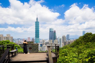 Taipei, Tayvan 15 Ağustos 2023: Taipei şehir simgesi