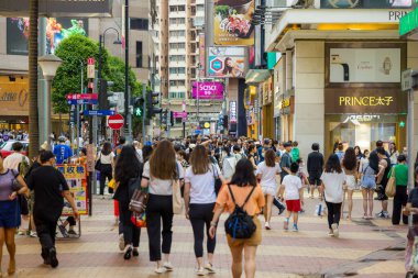 Hong Kong - 20 Haziran 2023: Hong Kong Causeway Bay bölgesi
