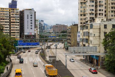 Hong Kong - 23 Haziran 2023: Hong Kong şehir trafiği