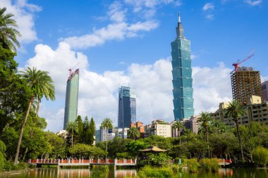 Taipei, Tayvan - 02 Ekim 2023: Taipei şehir simgesi Sun Yat Sen Anıt Salonu