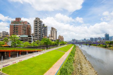 Taipei, Tayvan - 25 Temmuz 2023: Taipei şehir silueti