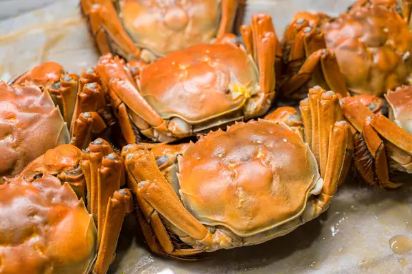 Moufle Crabe Chinois Cuit Sur Assiette — Photo