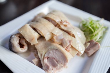 Tayvan yerel mutfağı buğulanmış tavuk