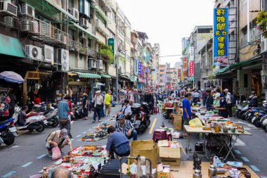 Taipei, Tayvan - 17 Ekim 2023: Taipei 'deki Bangka sokak pazarı