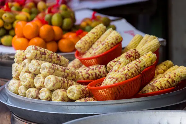 Sweet Corn Sell Street Market — Stock Photo, Image