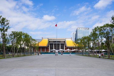 Taipei, Tayvan - 12 Mart 2022: Taipei şehrindeki Sun Yat-sen Anıt Salonu