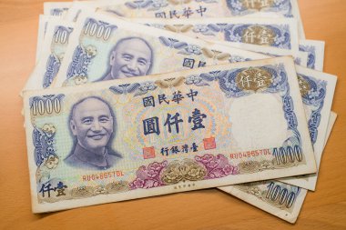 Tayvan eski kağıt para bankası