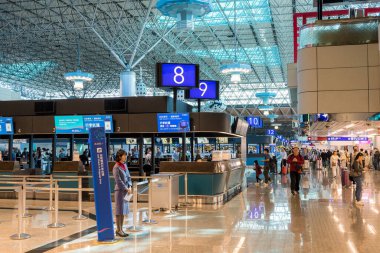 Tayvan - 10 Aralık 2023: Tayvan 'daki Taoyuan havaalanı