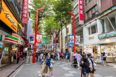 Taipei, Taiwan - 08 October 2022: Taipei city street in Ximending