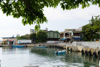 Tamsui, Tayvan - 23 Ağustos 2023: Tayvan 'da Tamsui tayfun barınağı