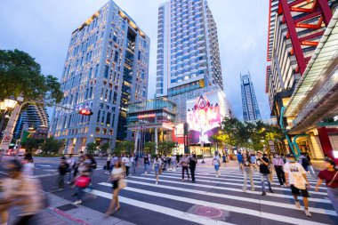 Taipei, Tayvan - 31 Ağustos 2023: Xinyi ilçesindeki Taipei şehri