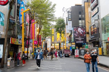 Taipei, Tayvan - 28 Aralık 2023: Ximen ilçesindeki Taipei şehri