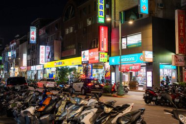 Taipei, Taiwan - 25 December 2023: Taipei city old street at night