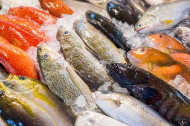 Fresh raw fish sell in the wet market