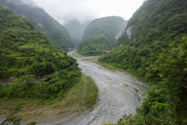 Tayvan 'daki Taroko Milli Parkı manzarası