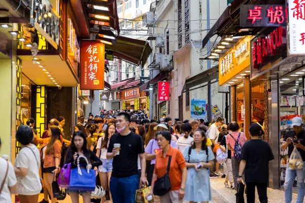 Macao Giugno 2023 Souvenir Shop Street Nella Città Macao — Foto Stock