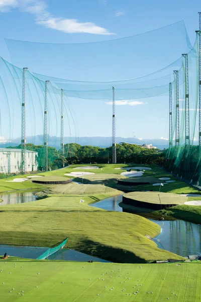 Golf Driving Range Stora Gröna Trådnät — Stockfoto