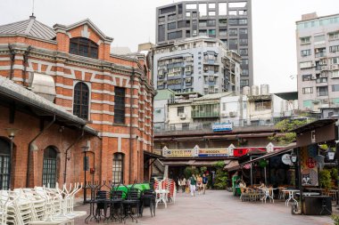 Taipei, Taiwan - 28 December 2023: Red old building in Ximending district