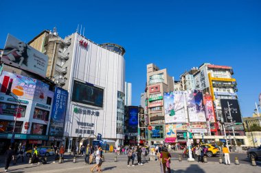 Taipei, Tayvan - 02 Ocak 2023: Ximen ilçesindeki Taipei şehri