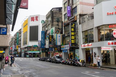Taipei, Tayvan - 27 Aralık 2023: Taipei şehir sokağı Ximen