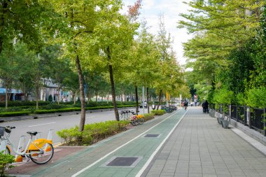 Taipei, Tayvan - 27 Aralık 2023: Taipei şehir sokağı