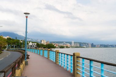 Tayvan - 23 Ağustos 2023: Tamsui nehir yolu Tayvan 'da 