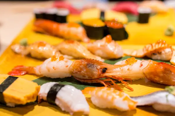 Sushi set in Japanese restaurant