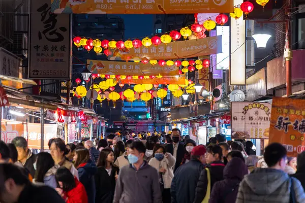 Taipeh Taiwan Januar 2024 Traditioneller Mondneujahr Markt Der Dihua Straße — Stockfoto