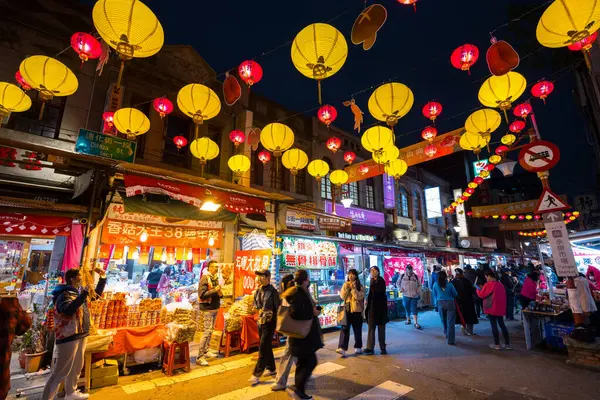 Тайбэй Тайвань Января 2024 Года Традиционный Лунный Рынок Нового Года — стоковое фото