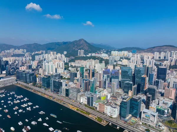Hong Kong December 2021 Top View Hong Kong City Kowloon — Stock Photo, Image