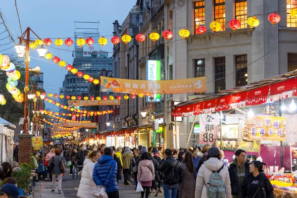 Taipeh Taiwan Januar 2024 Traditioneller Lunar New Year Street Market — Stockfoto