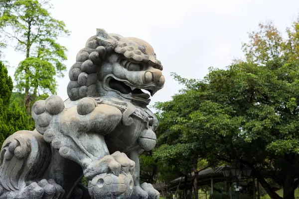 Chinese lion statue in the park
