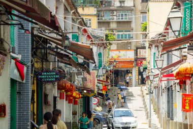 Macau - 30 Haziran 2023: Macau 'dan Rua da Felicidade