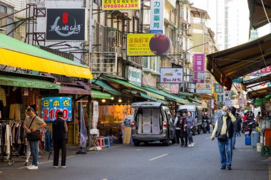 Taipei, Tayvan - 18 Ocak 2024: Taipei şehir sokak pazarı