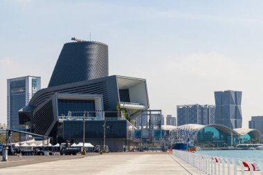 Kaohsiung, Tayvan - 01 Şubat 2024: Kaohsiung şehir merkezi nehir kenti