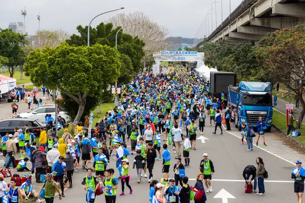 Taipei Taiwan February 2024 Standard Chartered Taipei Charity Marathon — Stock Photo, Image