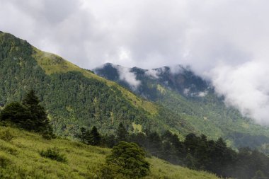 Yürüyüş yolunda güzel bir dağ manzarası