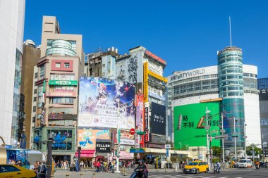 Taipei, Tayvan - 02 Ocak 2024: Ximending 'deki Taipei şehri