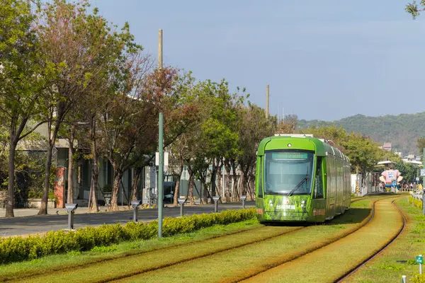 stock image Taiwan - 01 February 2024: Circular light rail train in Kaohsiung of Taiwan