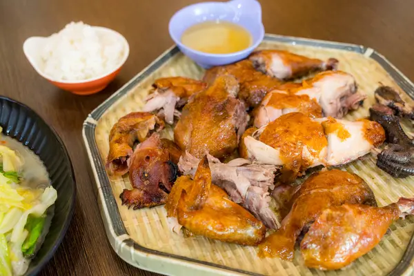 Tradiční Tchajwanská Kuchyně Pečené Strouhaným Kuřetem — Stock fotografie