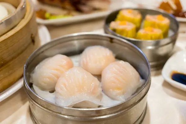 Steamed Prawn Dumpling Chinese Restaurant — Stock Photo, Image