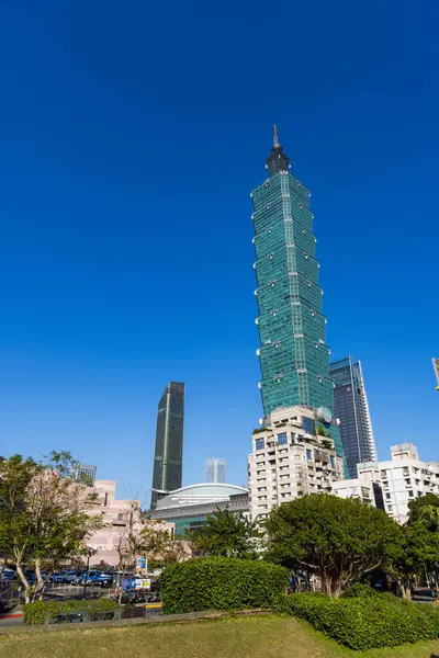 Tajpej Tajwan Stycznia 2024 Panorama Miasta Tajpej — Zdjęcie stockowe