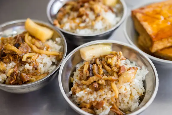 Tajwańska Kuchnia Lokalna Słodkim Sosem Sojowym Mielonym Ryżem Wieprzowym — Zdjęcie stockowe
